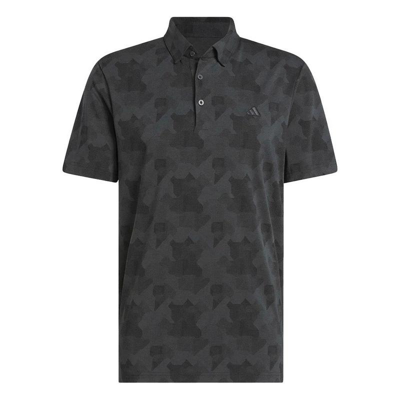adidas Go-To Print Mens Polo Shirt -  Carbon/Black