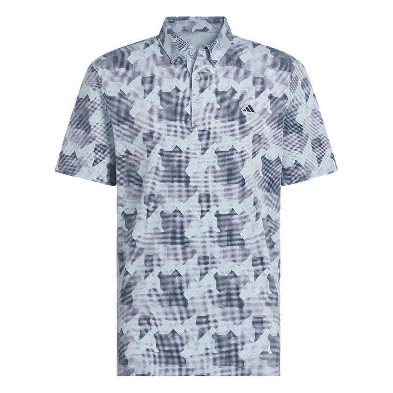 adidas Go-To Print Mens Polo Shirt -  Wonder Blue/Collegiate Navy