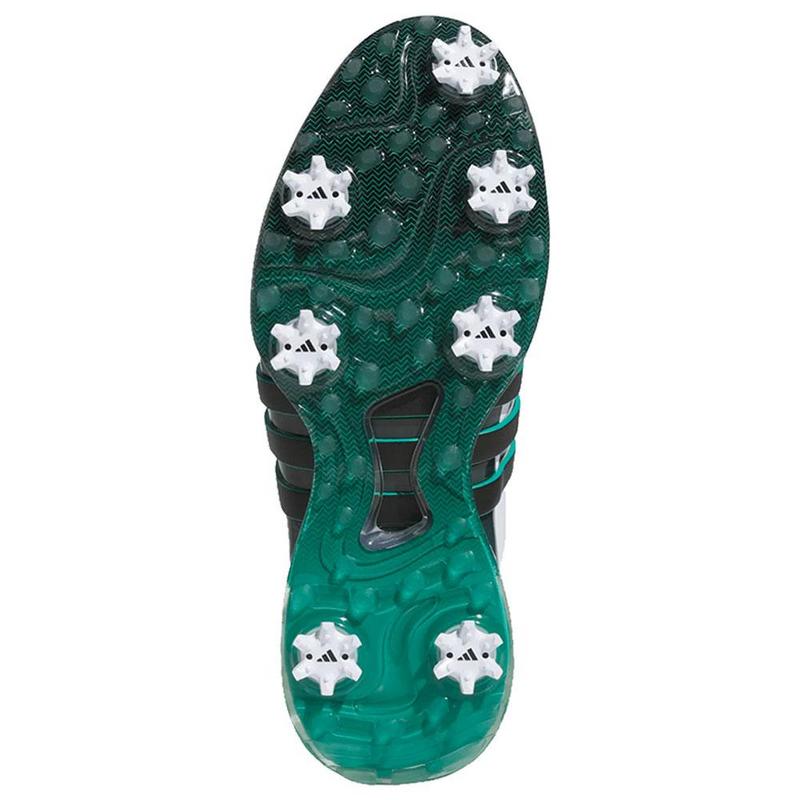 adidas Tour360 Boost Golf Shoes - White/Black/Aurora Ivy - main image