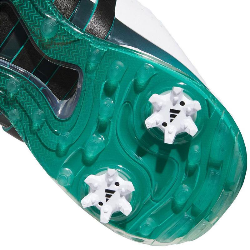 adidas Tour360 Boost Golf Shoes - White/Black/Aurora Ivy - main image