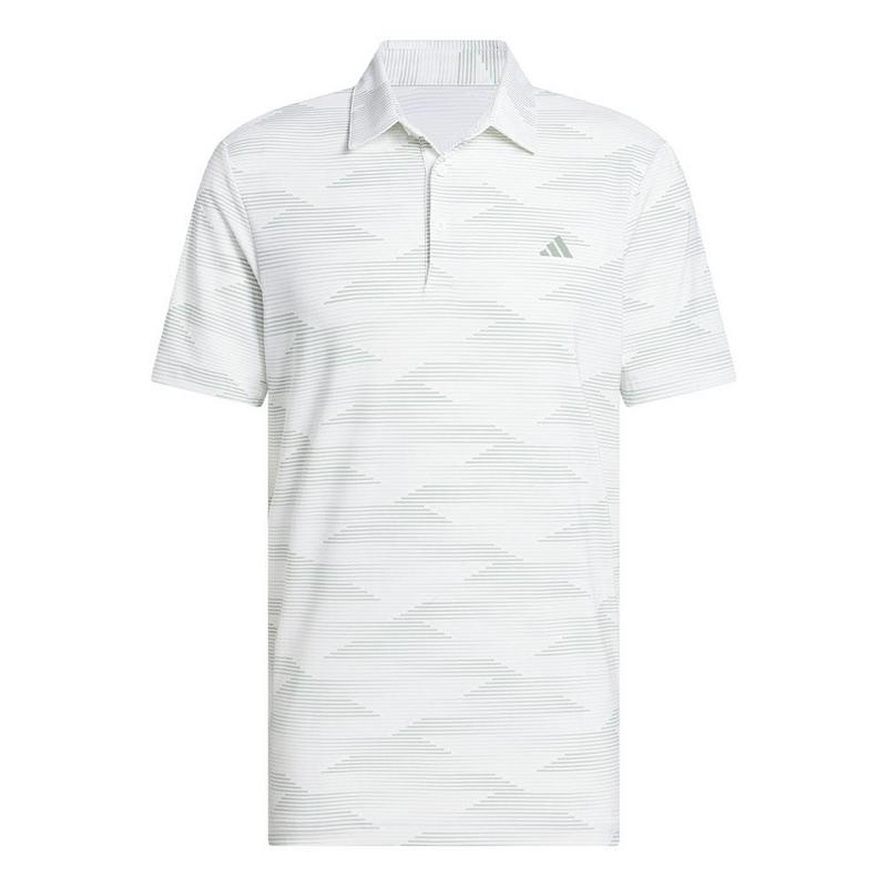 Adidas Ultimate Performance Mens Polo Shirt White / Silver Green