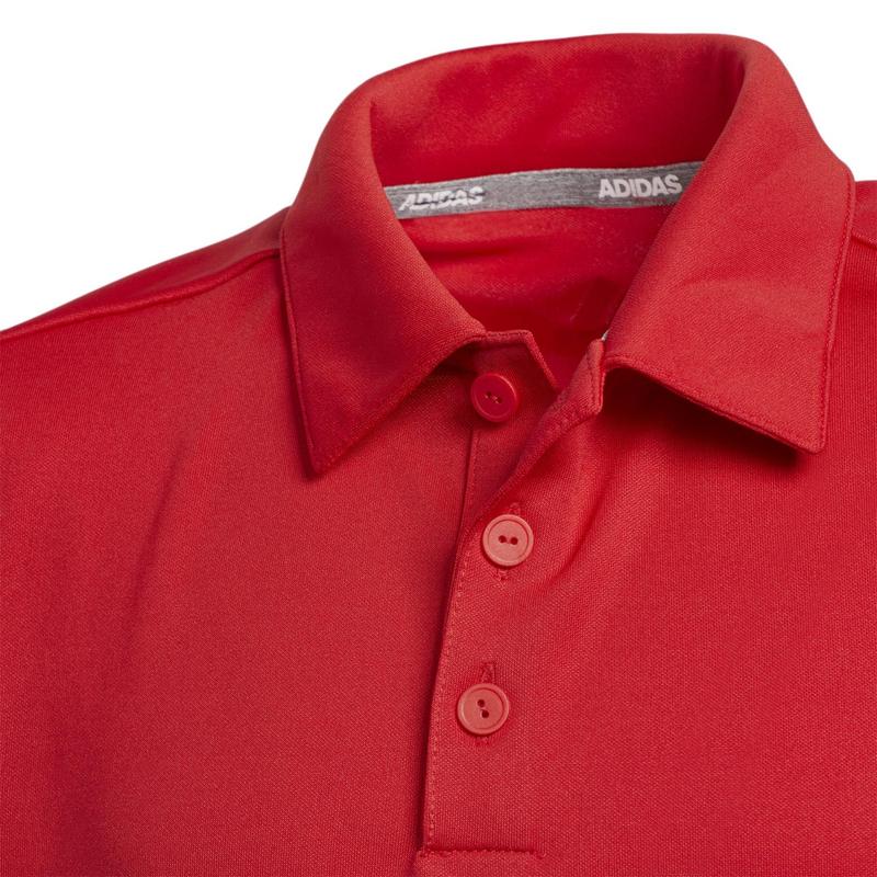 adidas Junior 3 Stripe Golf Polo - Collegiate Red - main image