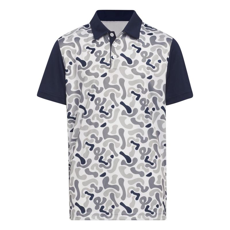 adidas Junior Print Golf Polo - Collegiate Navy - main image