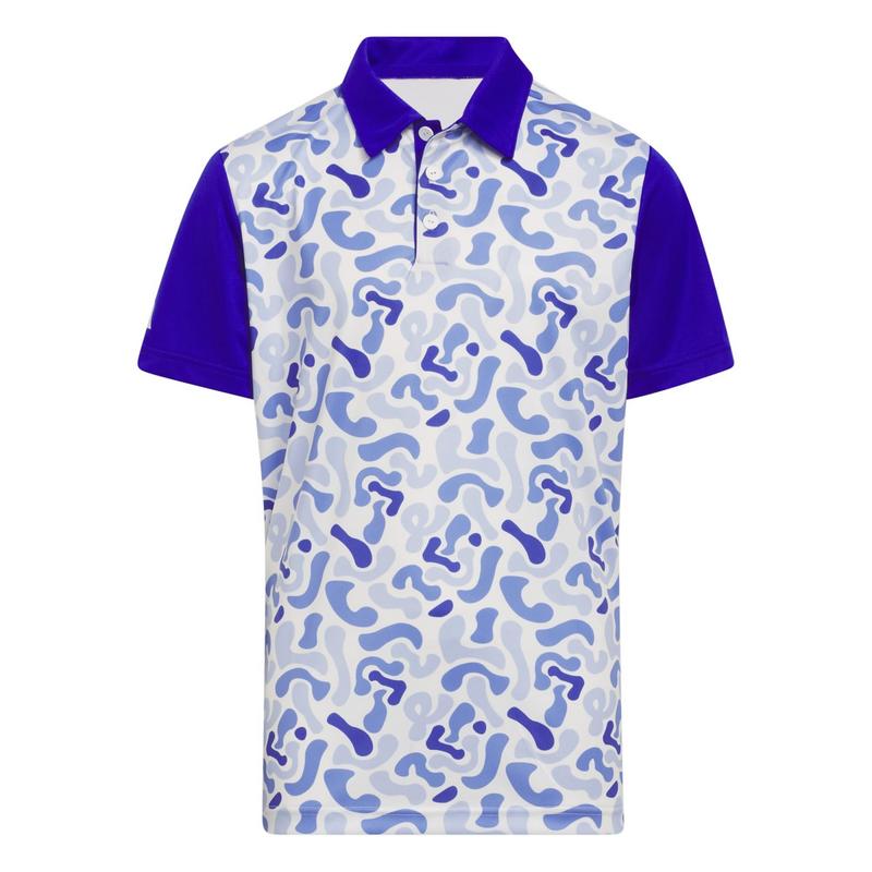 adidas Junior Print Golf Polo - Lucid Blue - main image