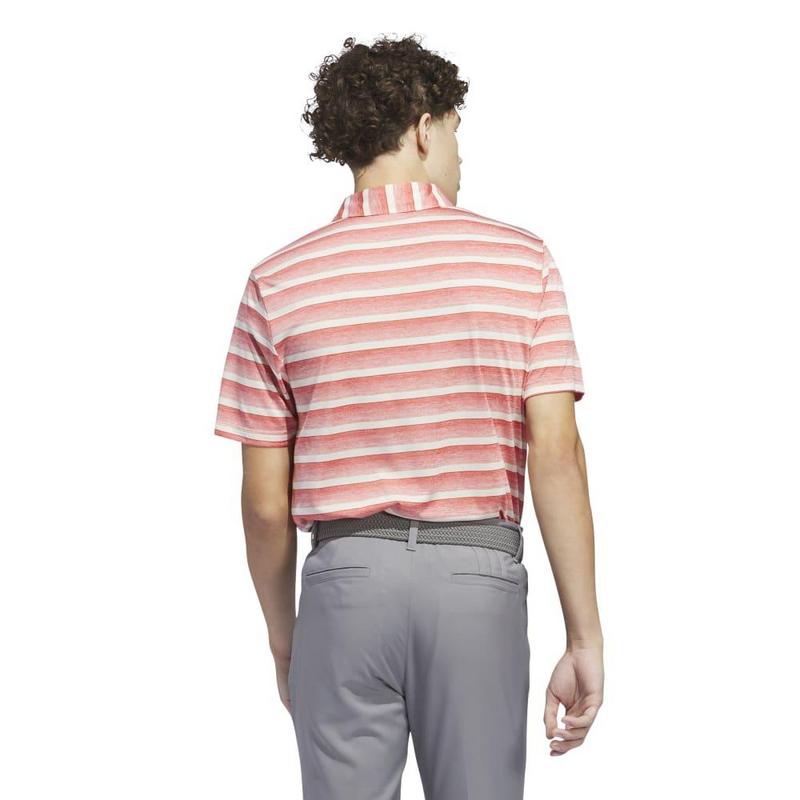 adidas 2 Colour Stripe Golf Polo - Preloved Scarlet - main image