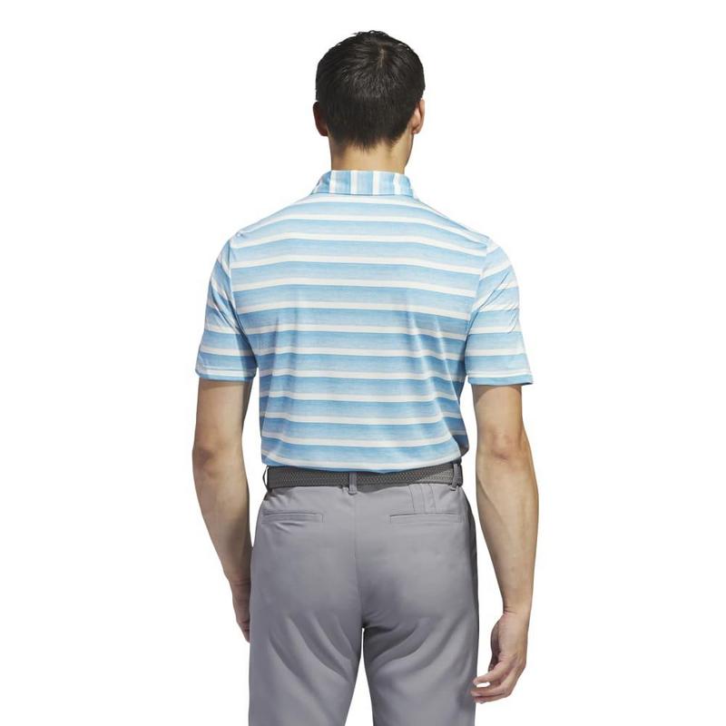 adidas 2 Colour Stripe Golf Polo - Semi Blue Burst - main image