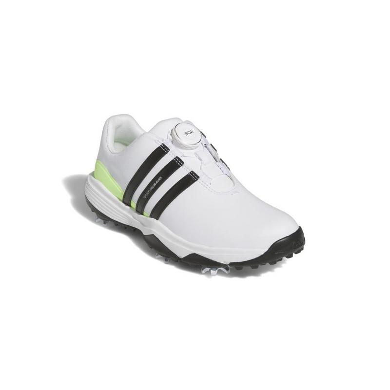 adidas Tour360 24 BOA Junior Golf Shoes - White/Black/Green - main image