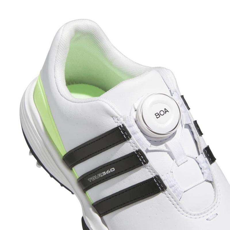 adidas Tour360 24 BOA Junior Golf Shoes - White/Black/Green - main image