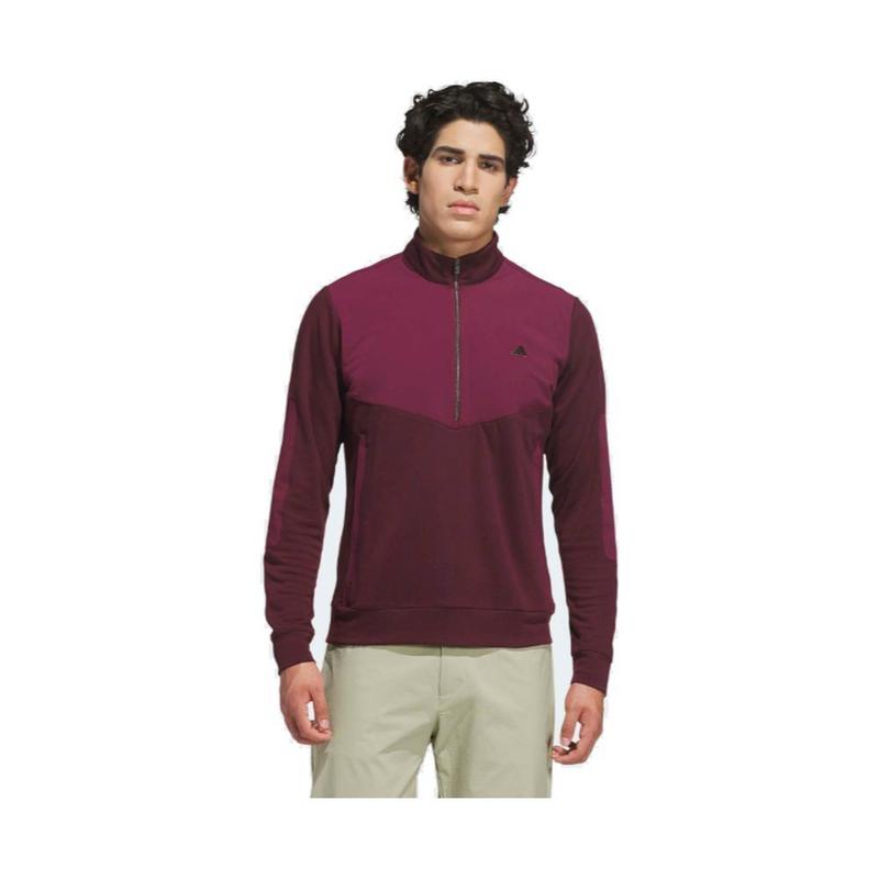 adidas Ultimate365 Course Control Hybrid 1/4 Zip Golf Sweater - Maroon - main image
