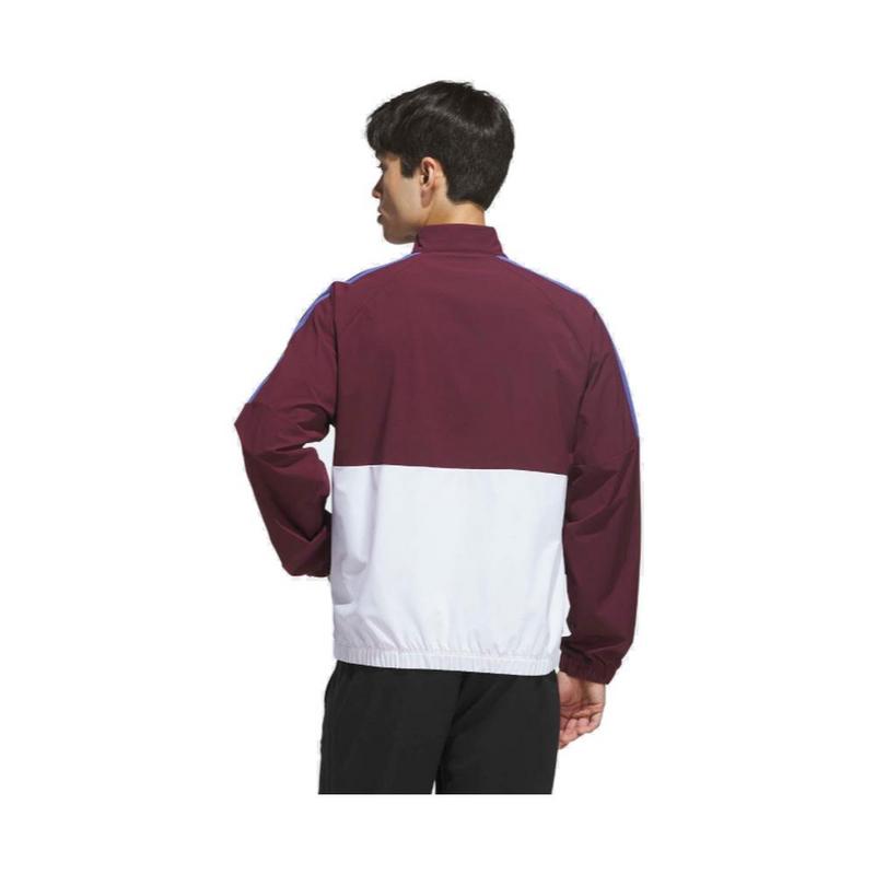 adidas Beyond the Course Windbreaker Golf Jacket - White/Maroon - main image