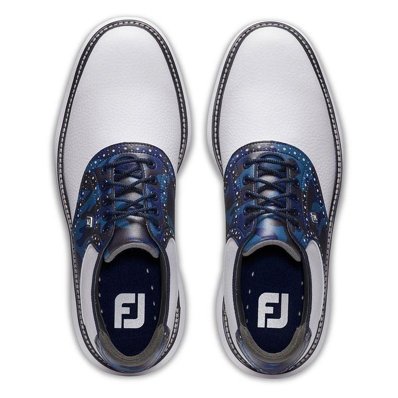 FootJoy Traditions Golf Shoes - White/Navy/Multi - main image