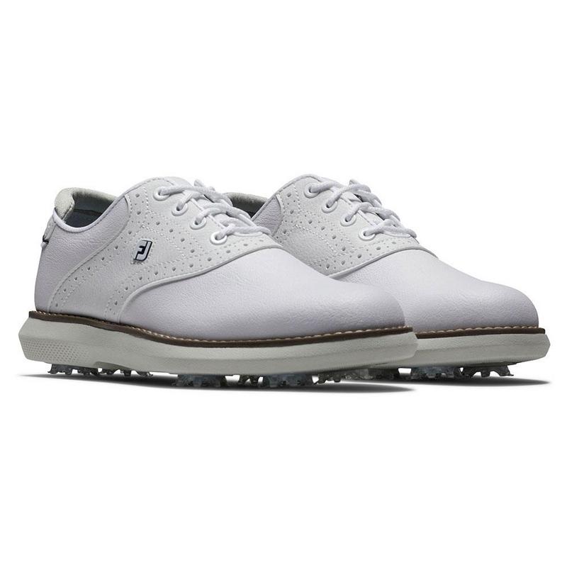 FootJoy Traditions Junior Golf Shoes - White/Grey - main image