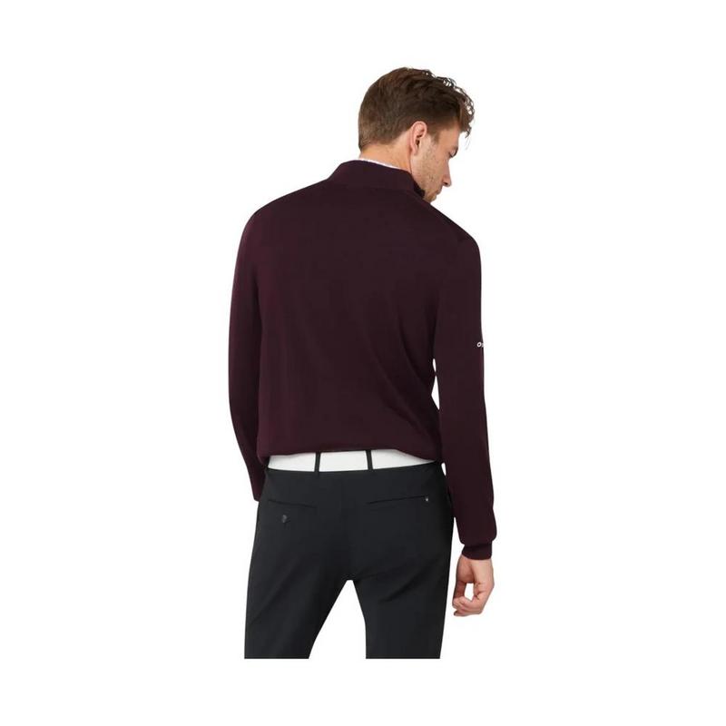 Callaway 1/4 Zip Merino Wool Tour Logo Golf Sweater - Dark Italian Plum - main image
