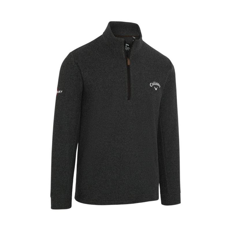 Gold Gear Direct - Double Brushed Jacquard 1/4 Zip Golf Sweater - Caviar - Image 2