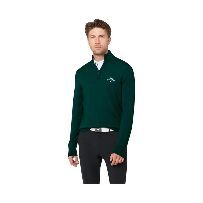 Callaway 1/4 Zip Merino Wool Tour Logo Golf Sweater - Dark Blue Coral - main image