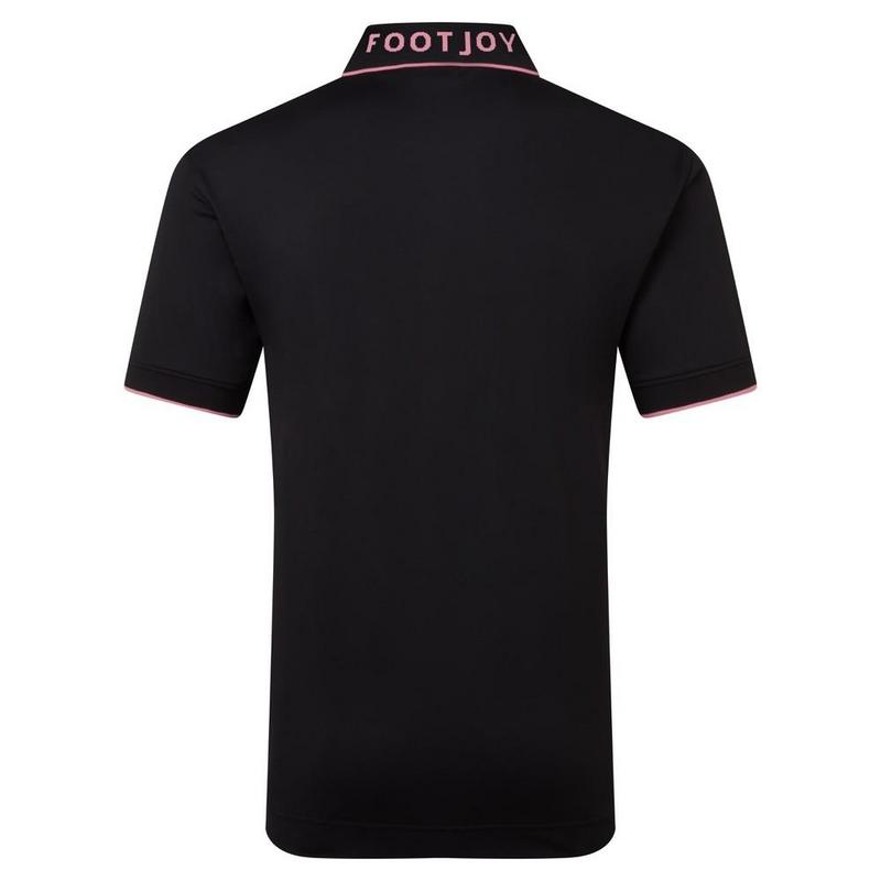 Footjoy Wordmark Pique Golf Polo Shirt - Black - main image