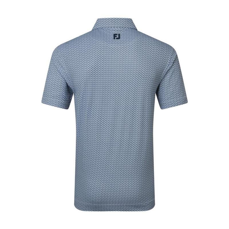 Footjoy Scallop Geo Print Pique Golf Polo Shirt - Navy - main image