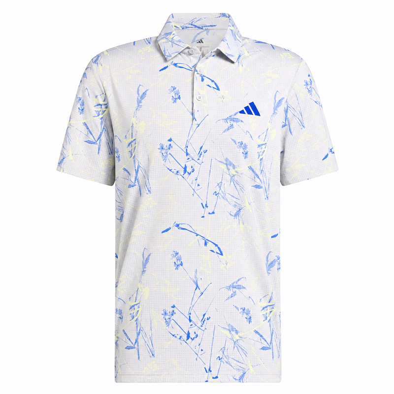adidas Ultimate Mesh Print Golf Polo Shirt - Frozen Lemon - main image