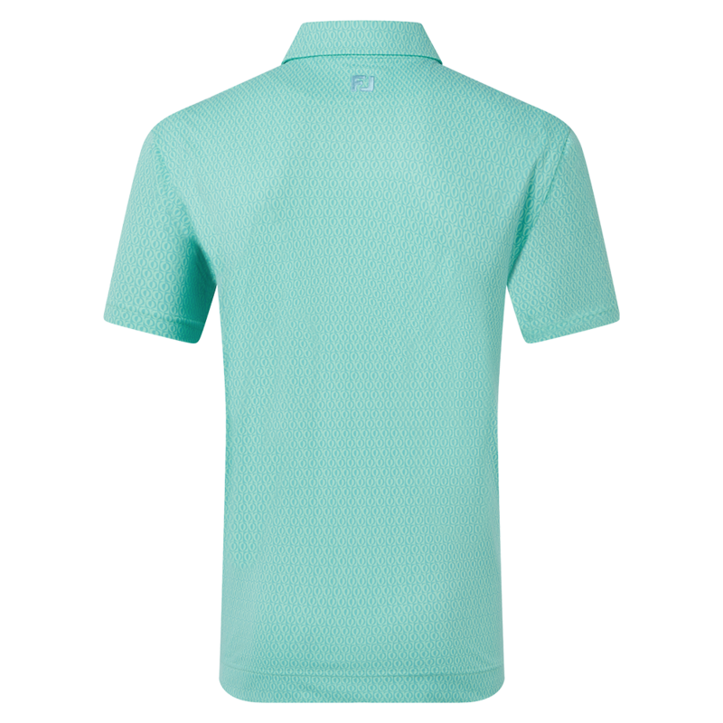 Footjoy Modernist Geo Pique Golf Polo Shirt - Blue Reef - main image