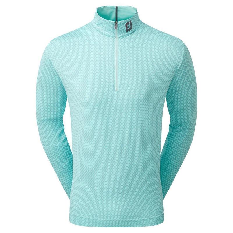 Footjoy Tonal Print Knit Chill Out Golf Sweater - Aqua Surf - main image