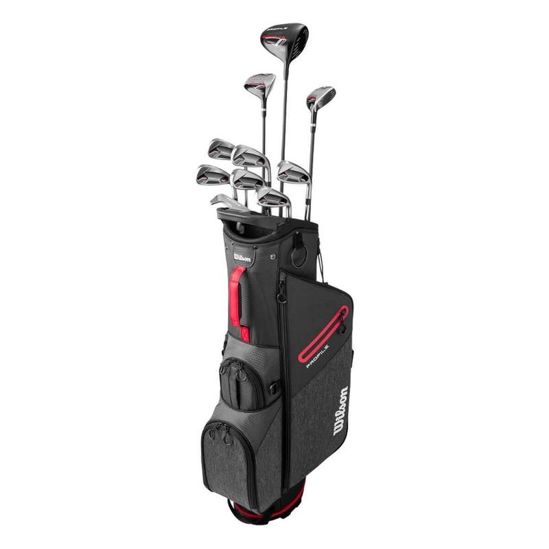 Wilson Profile 11 Piece Left Hand Golf Package Set - Steel with Stand Bag