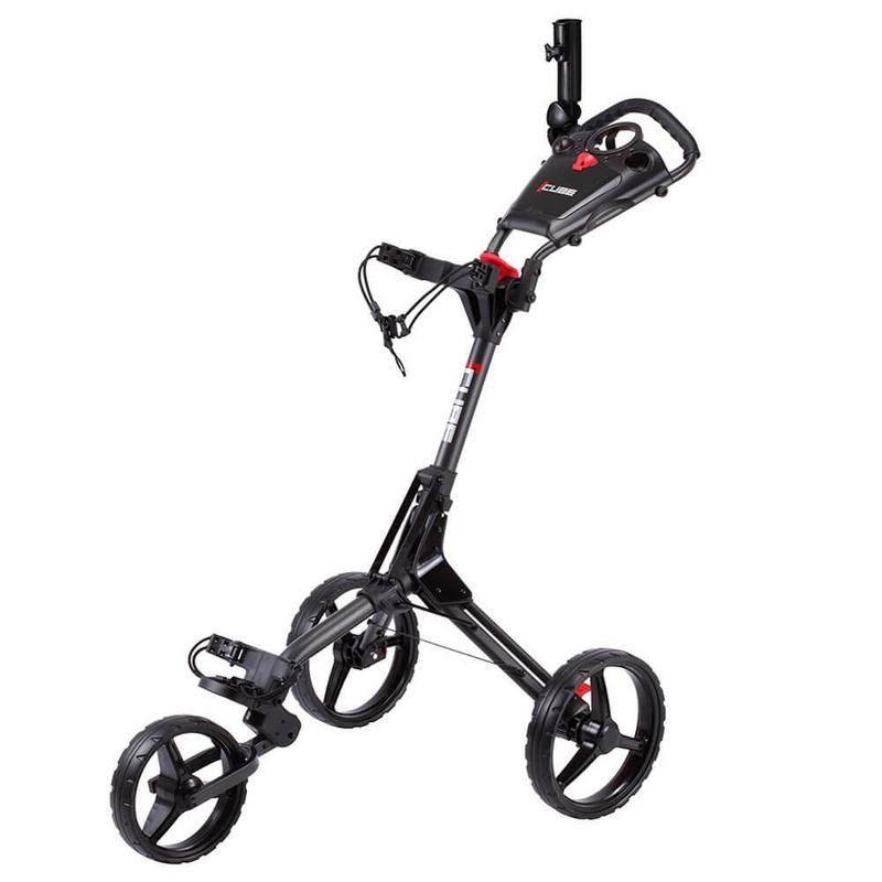 Cube 3-Wheel Golf Push/Pulll Trolley - Charcoal/Black - main image