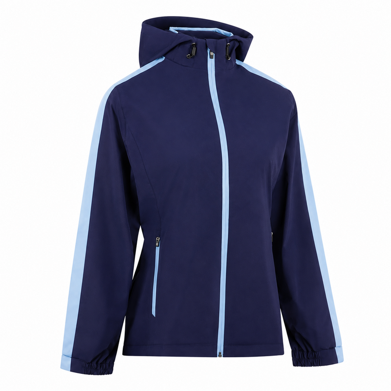 Proquip Ladies Paige Hooded Waterproof Golf Jacket Navy / Bonnie Blue