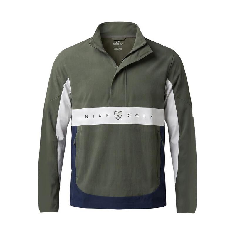 Nike Repel Half Zip Soft Shell Wind Jacket - Camo Green/College Navy - main image