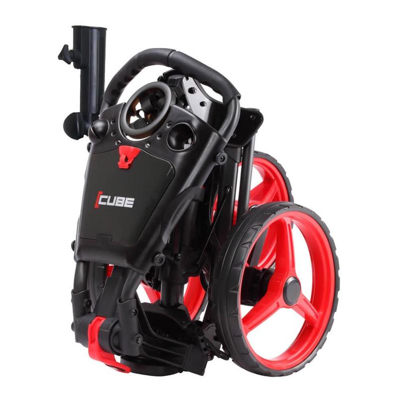 Cube 3-Wheel Golf Push/Pulll Trolley - Charcoal/Red - main image