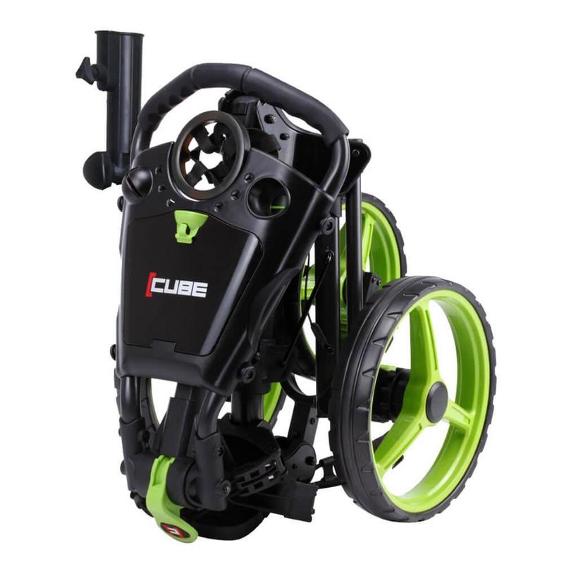 Cube 3-Wheel Golf Push/Pulll Trolley - Charcoal/Lime - main image