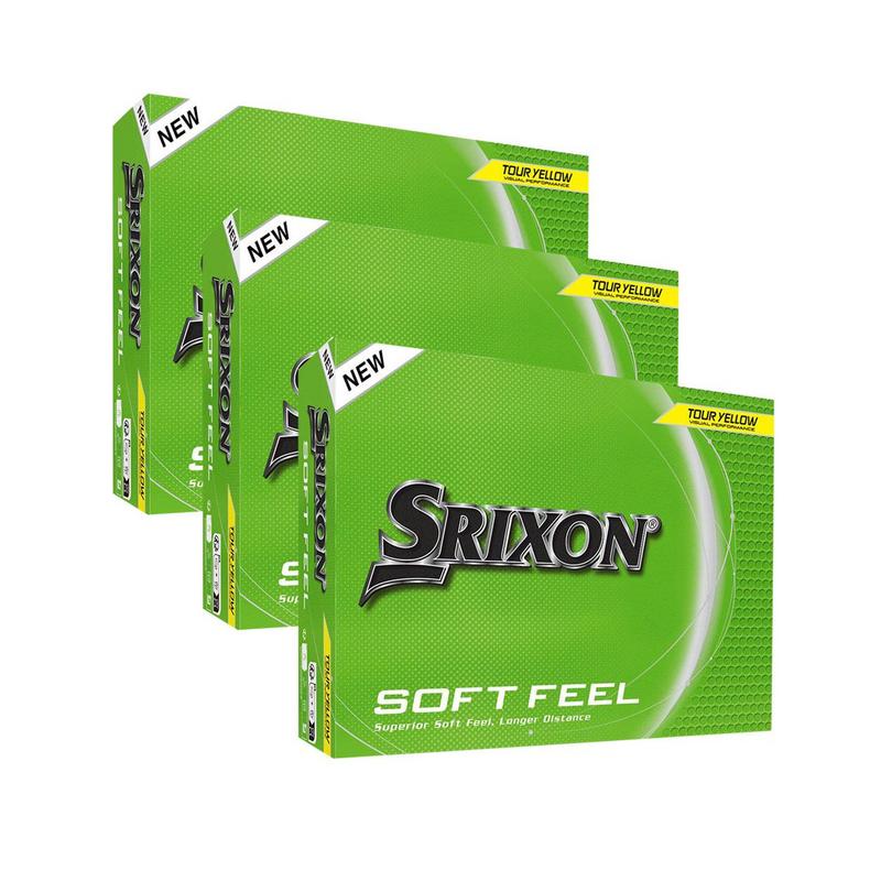 Srixon Soft Feel Golf Balls Yellow 3 x Dozen Personalised