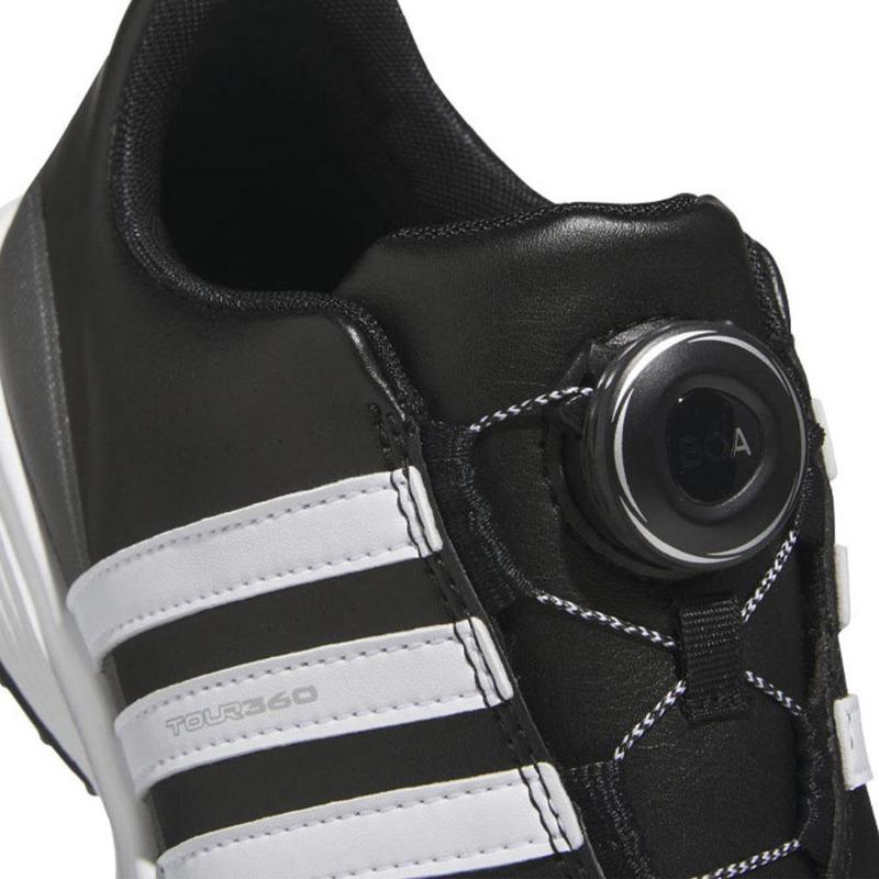 adidas Tour360 24 BOA Junior Golf Shoes - Black/White/Iron - main image