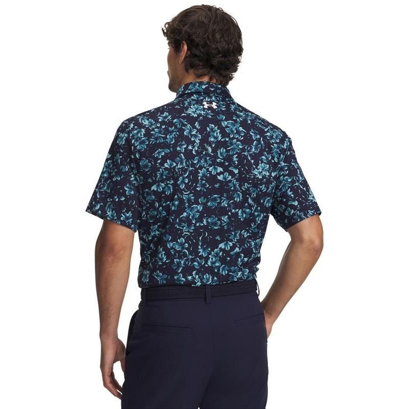 Under Armour UA Matchplay Printed Golf Polo Shirt - Midnight Navy/Blue Haze - main image