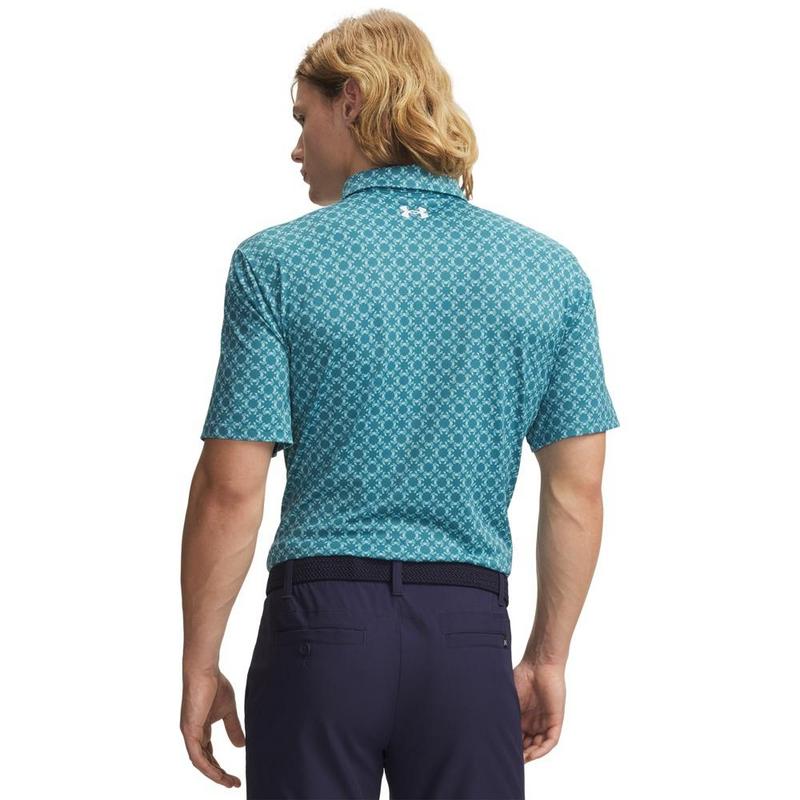 Under Armour UA Matchplay Printed Golf Polo Shirt - Boundless Blue/Blue Haze - main image
