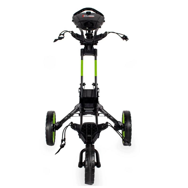 Wishbone Cube Three Golf Push Trolley - Charcoal/Lime - main image