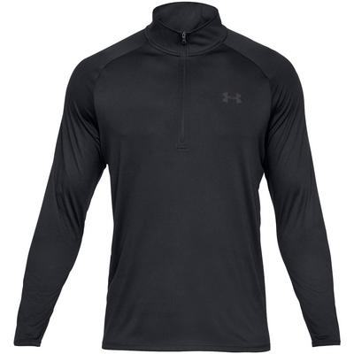 Under Armour Tech 2.0 Half Zip Long Sleeve Golf Top - Black