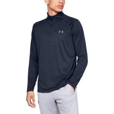 Under Armour Tech 2.0 Half Zip Long Sleeve Golf Top - Navy - thumbnail image 2