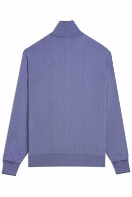 Oscar Jacobson Iwan Pin Half-Zip - Light Blue - Medium - thumbnail image 2