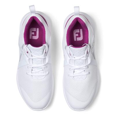 FootJoy FJ Flex Ladies Golf Shoes - White/Fuschia - thumbnail image 3