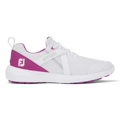 FootJoy FJ Flex Ladies Golf Shoes - White/Fuschia - thumbnail image 1