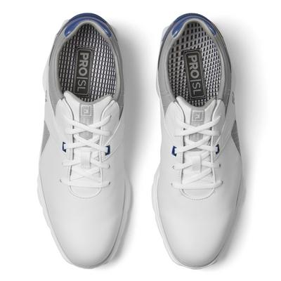 FootJoy Mens Pro SL 2021 Golf Shoe - White/Grey/Blue - thumbnail image 3