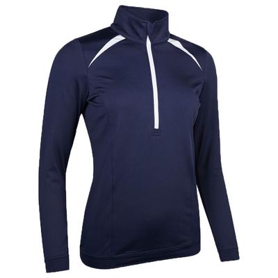 Sunderland Ladies Arosa Zip Neck Thermal Golf Midlayer - Navy/White