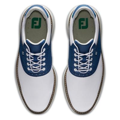 FootJoy Traditions Golf Shoes 2021 - White/Navy - thumbnail image 3