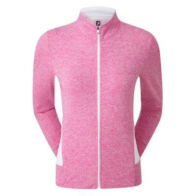 FootJoy Womens Full Zip Knit Midlayer - Heather Rose White