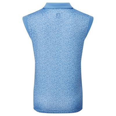 FootJoy Womens Cap Sleeve Interlock Print - Blue Jay - thumbnail image 2