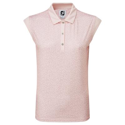 FootJoy Womens Cap Sleeve Interlock Print - Blush Pink