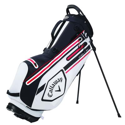 Callaway Chev Dry Waterproof Golf Stand Bag - White/Black/Fire
