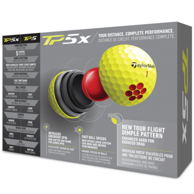 TaylorMade TP5x Golf Balls - Yellow - thumbnail image 2
