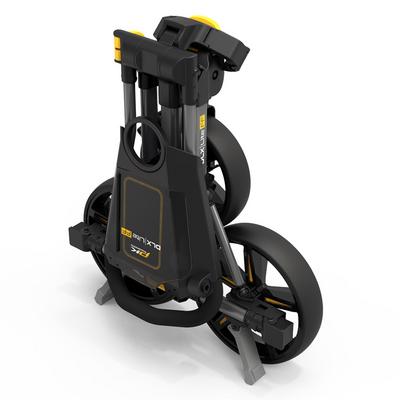 PowaKaddy DLX-Lite FF Push Cart Golf Trolley - Gunmetal/Yellow - thumbnail image 5