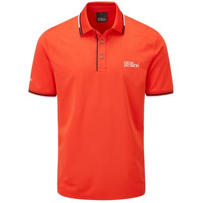 Oscar Jacobson Buxton Mens Golf Polo Shirt - Fiesta - thumbnail image 1